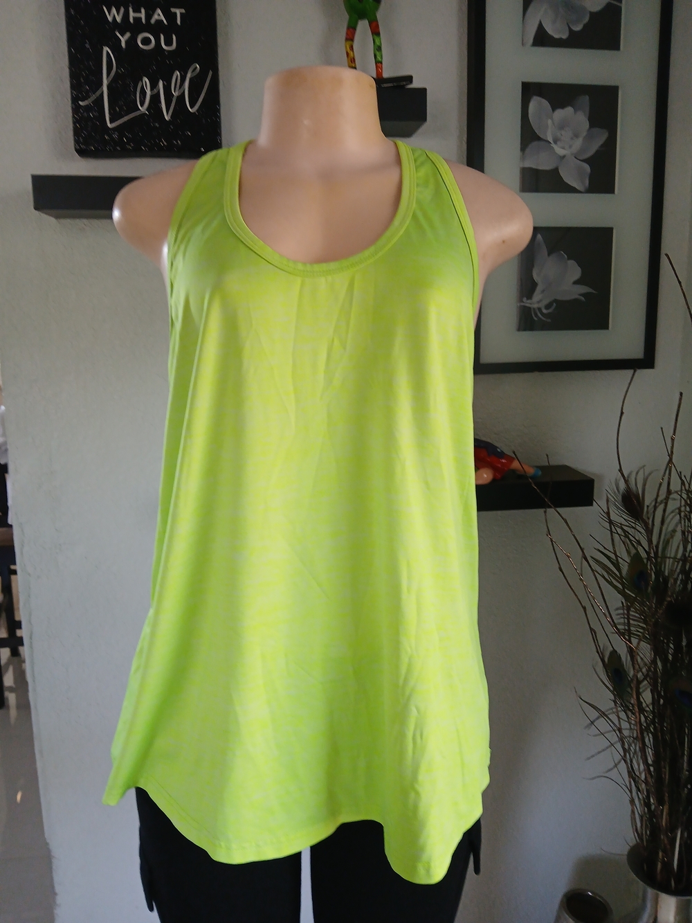 Neon Yellow Racerback Tank Top for Women